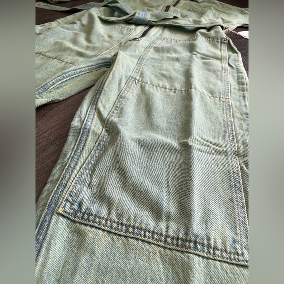 NWT ETICA Zeta Carpenter Denim Jumpsuit Womens S Zip Front Utility Workwear - Picture 7 of 16